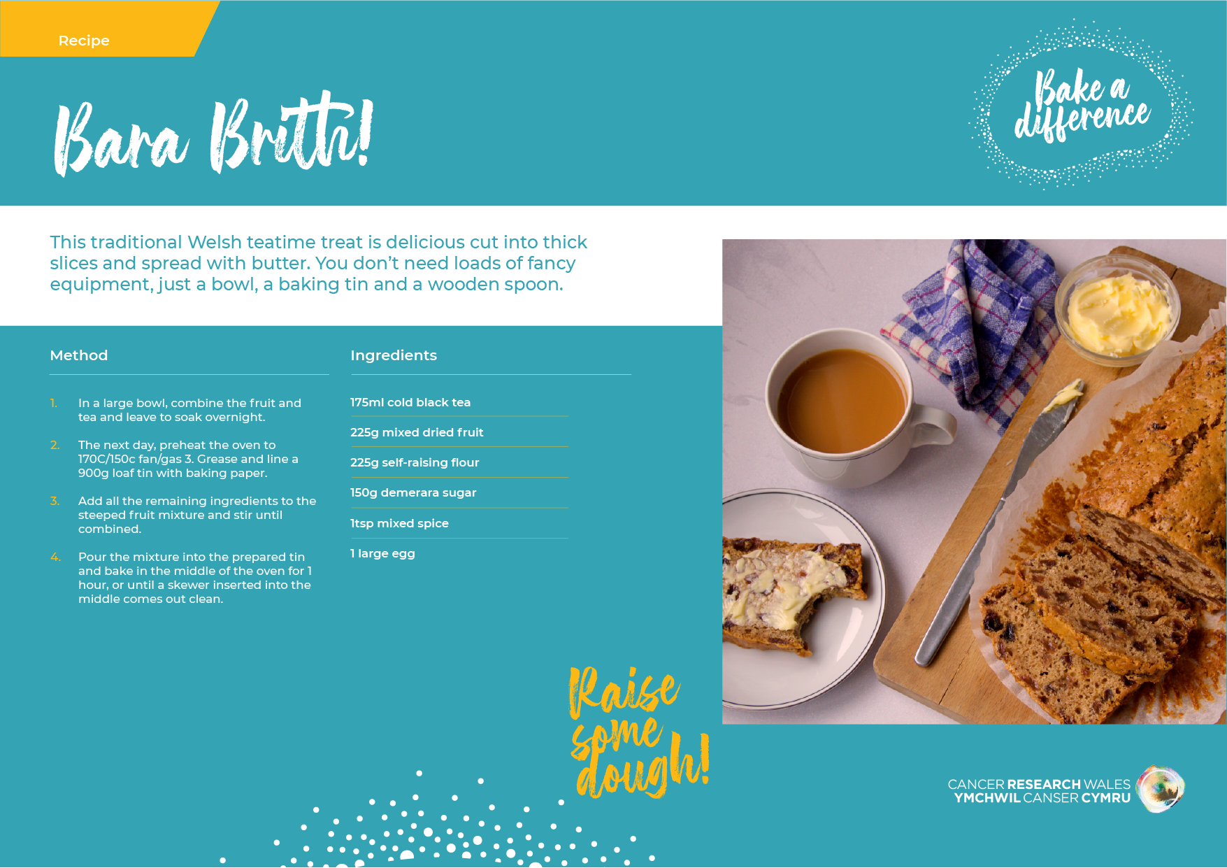 Identity Marketing Campaign Cancer Research Wales Recipe Card